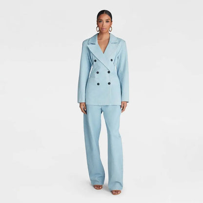 KBB by KAHLANA Women's The Corset Denim Blazer – Structured Fashion Jacket