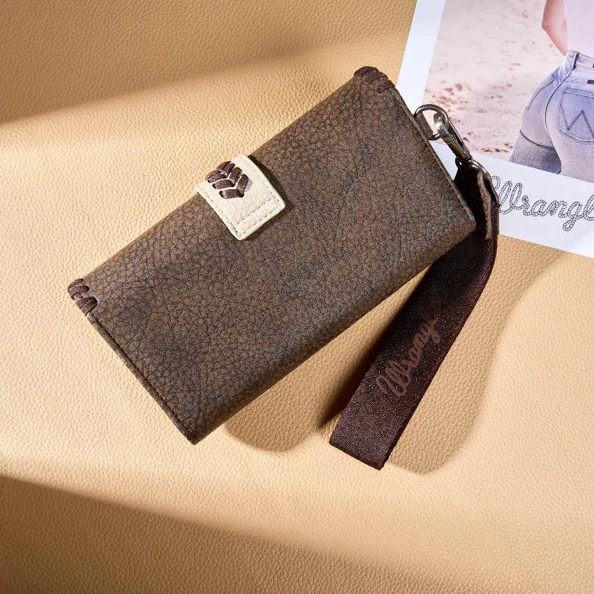 Wrangler Women's Western Wristlet Wallet – RFID Blocking Phone Clutch with Detachable Strap
