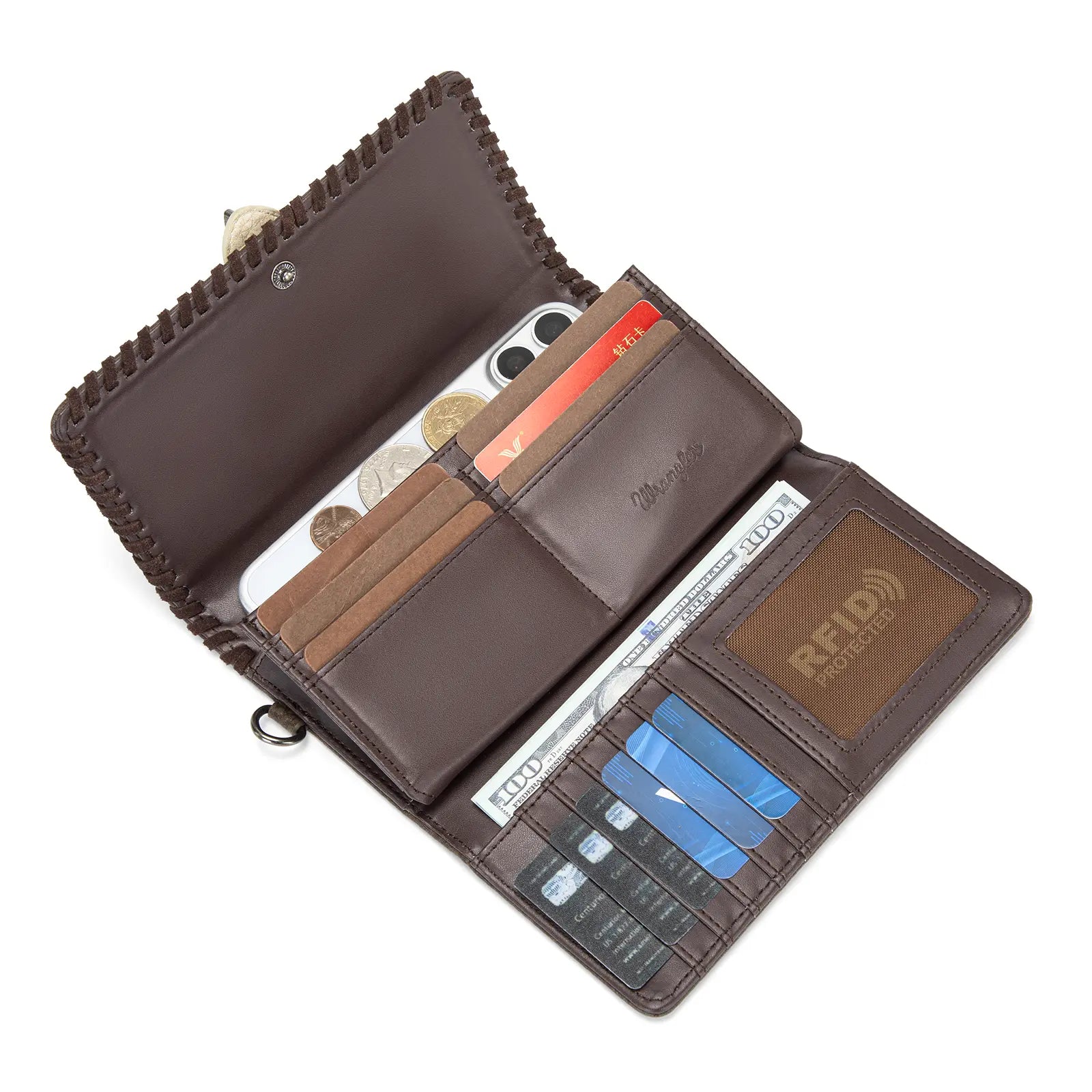 Wrangler Women's Western Wristlet Wallet – RFID Blocking Phone Clutch with Detachable Strap