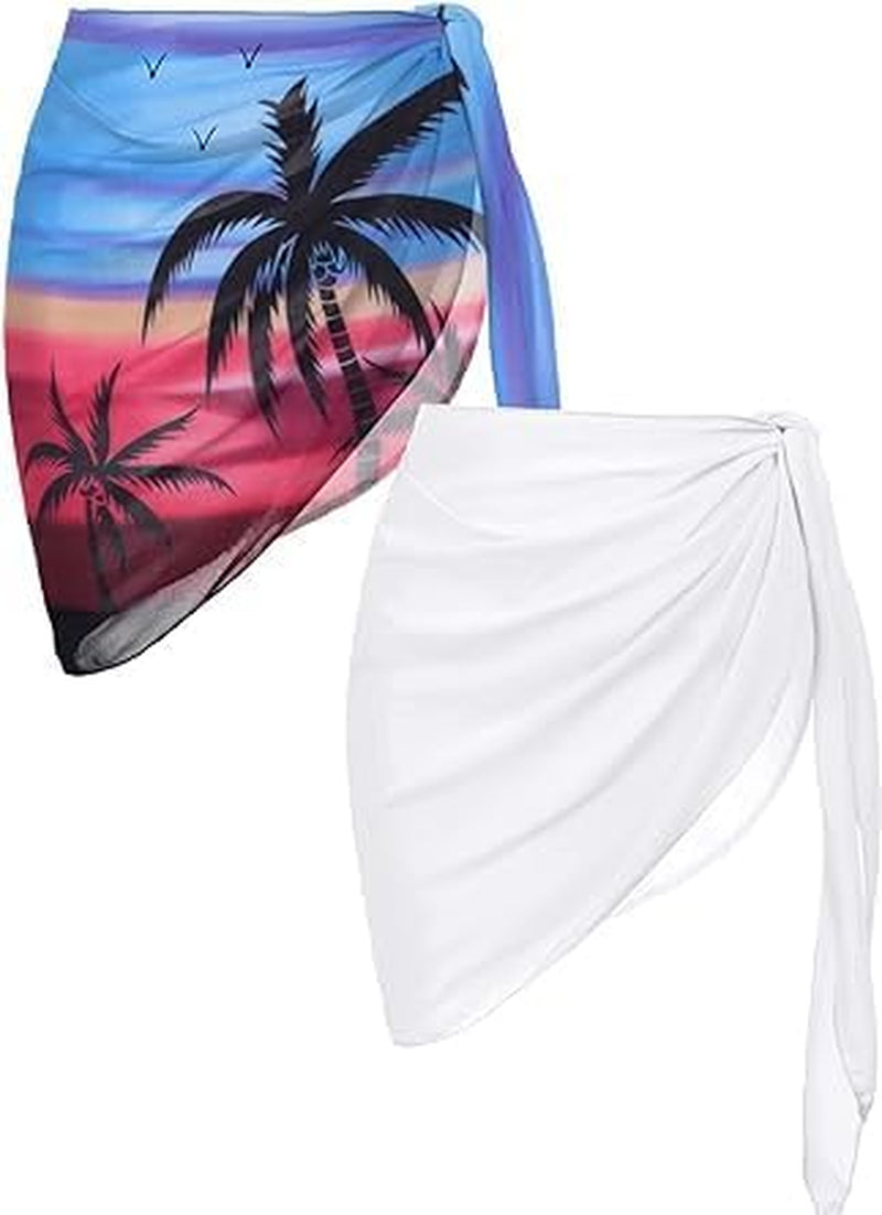 Stylish 2-Piece Women’s Sheer Beach Sarongs - Chiffon Bikini Wrap Skirts for Swimwear (S-XXL)