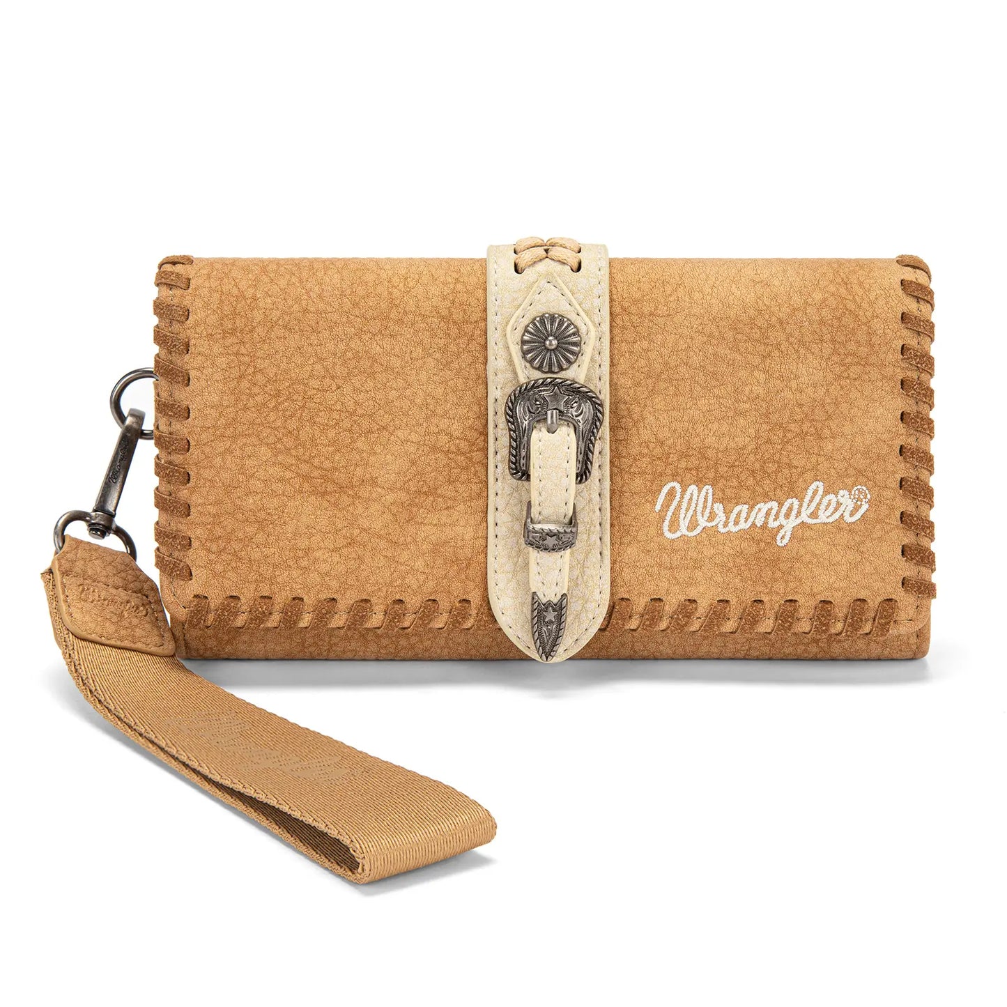Wrangler Women's Western Wristlet Wallet – RFID Blocking Phone Clutch with Detachable Strap