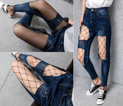 4-5 Pairs Fishnet Stockings Womens Lace Mesh Patterned Fishnet Leggings Tights Net Pantyhose