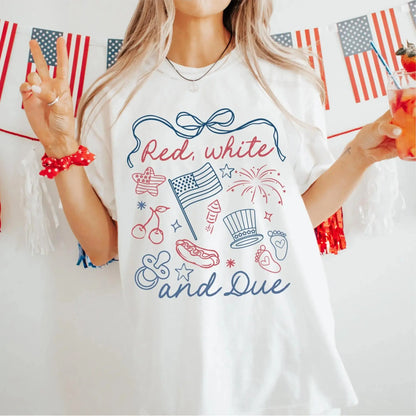 Red White and Due Shirt, 4Th of July Pregnancy Reveal Shirt, Summer Pregnancy Announcement Tee, Expecting Mom to Be T-Shirt