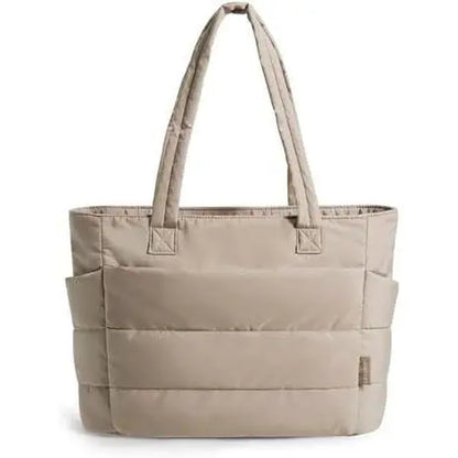 Premium Puffy Quilted Tote Bag – Ultra-Lightweight Nylon Shoulder Bag for Women – Large Capacity Every Day Carry (EDC) Bag for Work, Gym, Travel & Shopping, Water-Resistant