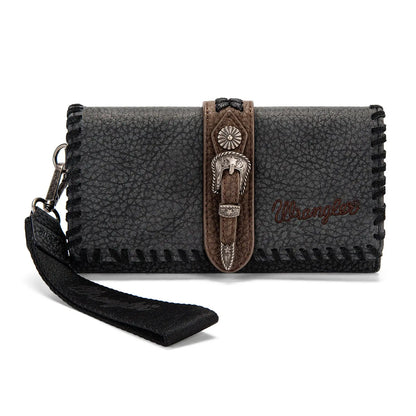 Wrangler Women's Western Wristlet Wallet – RFID Blocking Phone Clutch with Detachable Strap
