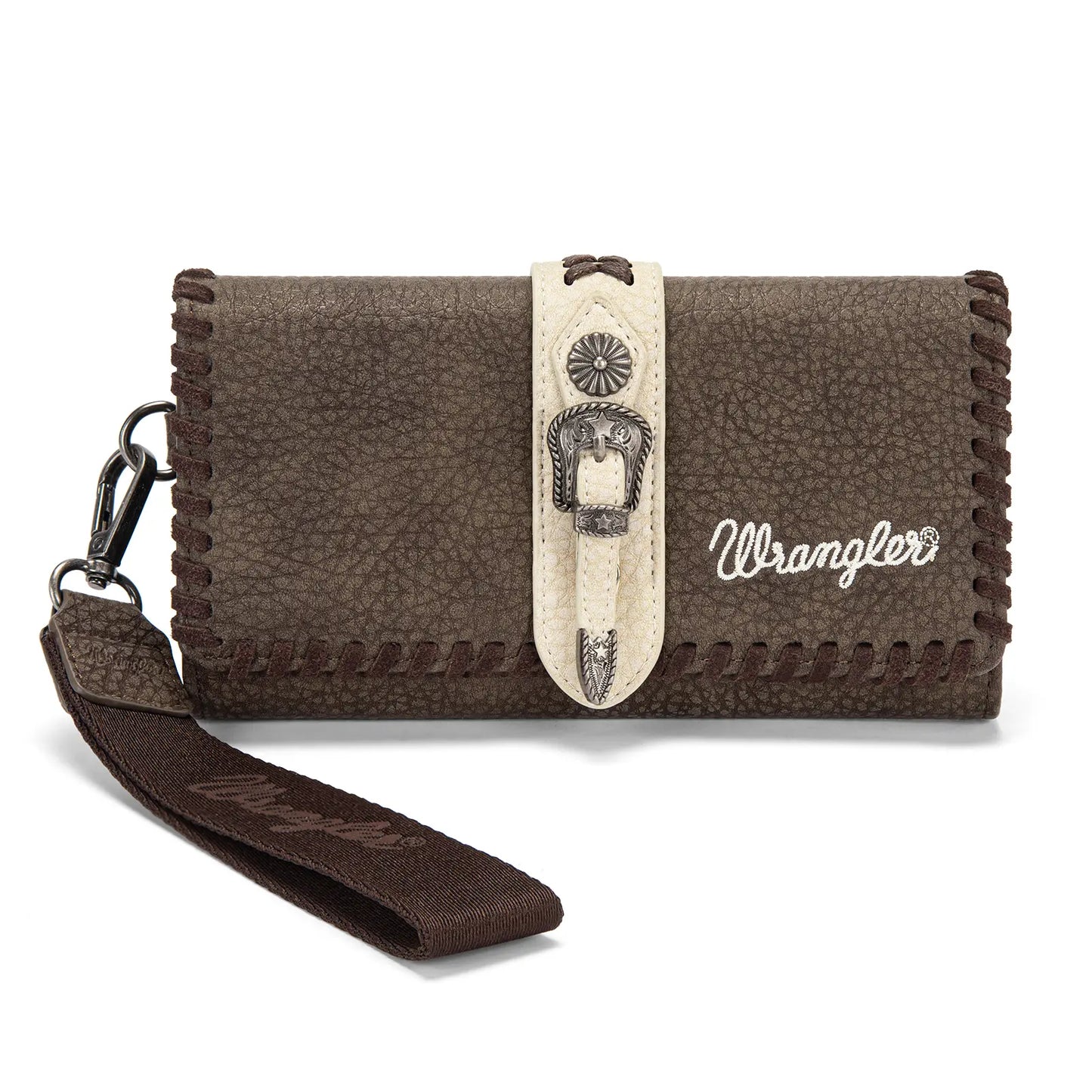 Wrangler Women's Western Wristlet Wallet – RFID Blocking Phone Clutch with Detachable Strap